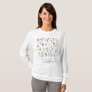Blommigten Retro Wildblommor T Shirt