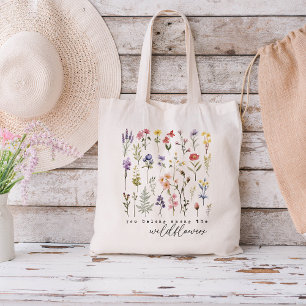 Blommigten Retro Wildblommor Tygkasse