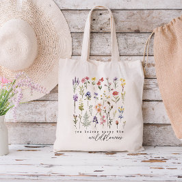 Blommigten Retro Wildblommor Tygkasse
