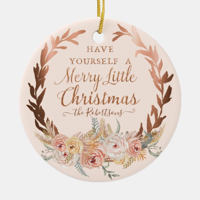 Blommigten ro Elegant jul  Glitter Julgransprydnad Keramik (Framsidan)