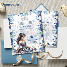 Blommigten Ro för marinblå Quinceanera-bläckfisk