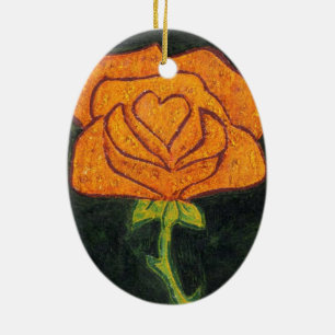 blommigten "Ro Heart #2" Ornament