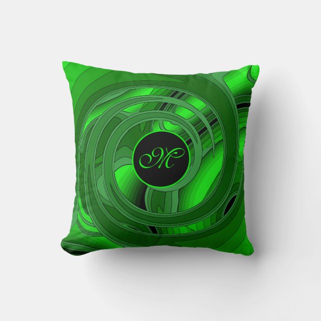 Blommigten Ro i den moderna Gröntens Abstrakt Kudde (Framsida)