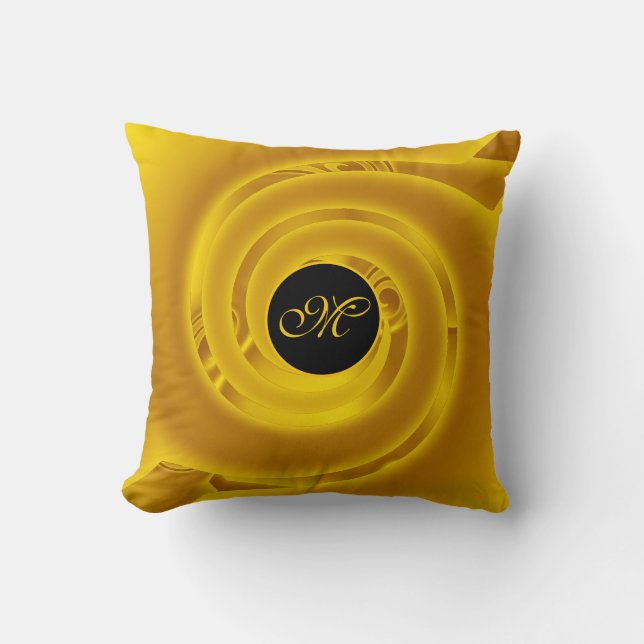 Blommigten Ro i Luxury Modern Neon Guld Abstrakt Kudde (Framsida)