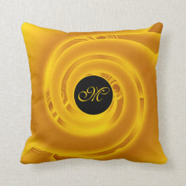 Blommigten Ro i Luxury Modern Neon Guld Abstrakt Kudde