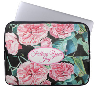 blommigten Ro Rosa ros följer ditt glädjande Mönst Laptop Fodral