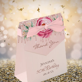 Blommigten ro vid rosan vid guld vid vid glitter presentaskar