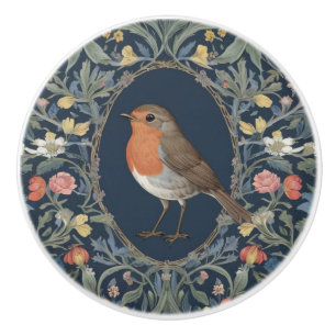 Blommigten Robin Bird William Morris stil L Knopp