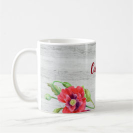 Blommigten Röda fläckar med vattenfärg Kaffemugg