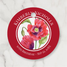 Blommigten Röda poppies från födelsedag