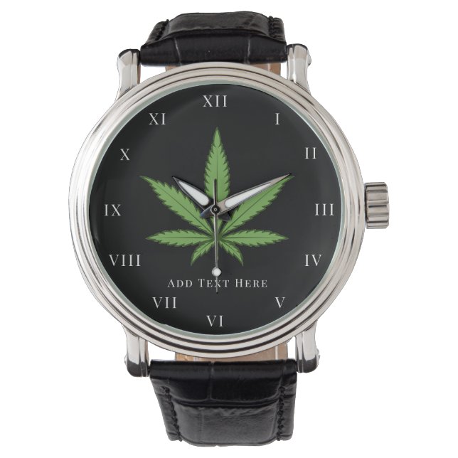 Blommigten Rökväv i ogräs Armbandsur (Framsida)