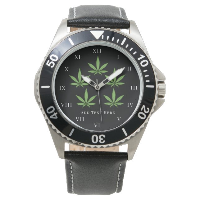 Blommigten Rökväv i ogräs Armbandsur (Framsida)