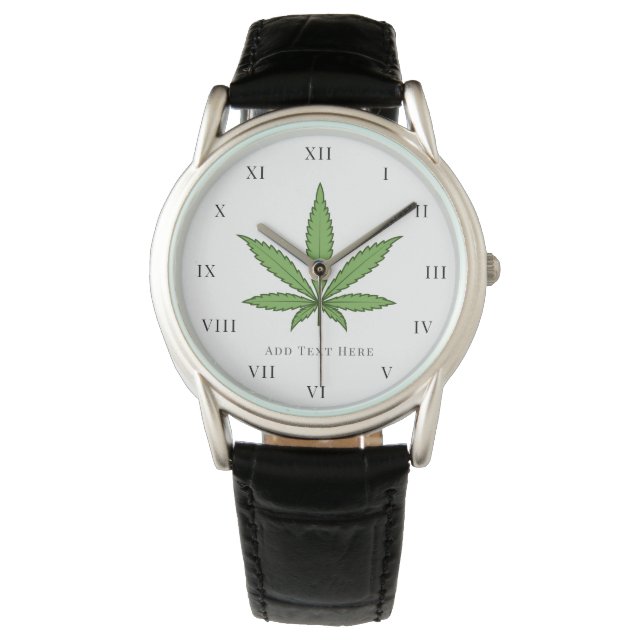 Blommigten Rökväv i ogräs Armbandsur (Framsida)