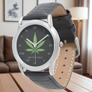 Blommigten Rökväv i ogräs Armbandsur