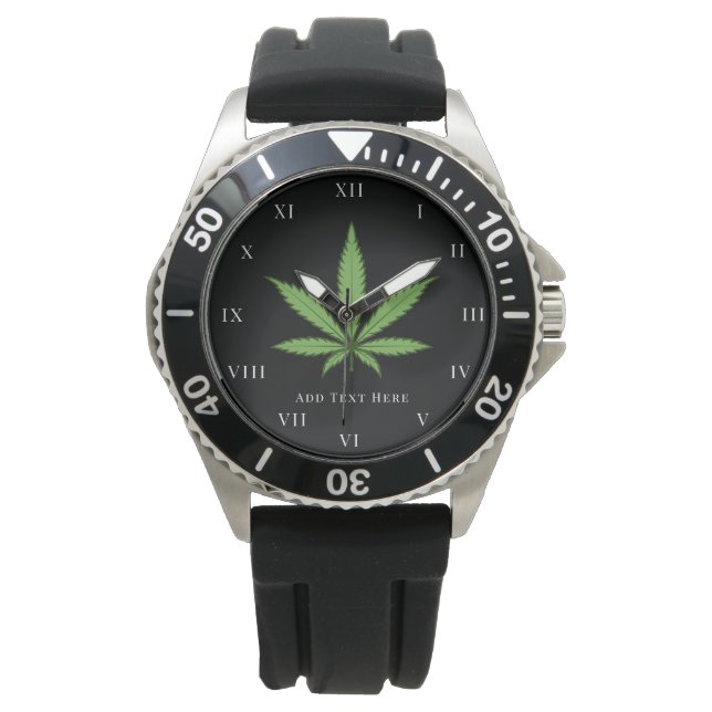 Blommigten Rökväv i ogräs Armbandsur (Framsida)