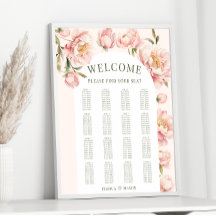 blommigten rosa Arch Bröllop Sittdiagram