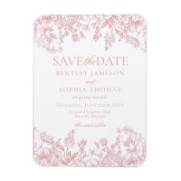 Blommigten rosa Chinoiserie Vintage Spara datumkor