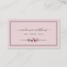  Blommigten  Rosa Namnteckning skripthårslista Visitkort
