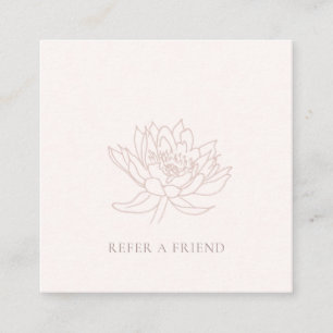 BLOMMIGTEN  ROSA ROS LOTUS HÄNVISAR TILL EN VÄNN FYRKANTIGT VISITKORT