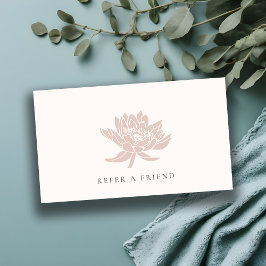 BLOMMIGTEN  ROSA ROS LOTUS HÄNVISAR TILL EN VÄNNE VISITKORT