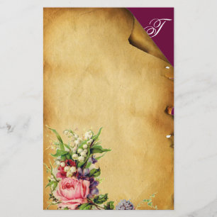 BLOMMIGTEN rosa ros OCH VITBLOMMOR Brevpapper