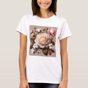 blommigten  Rosa ros T Shirt