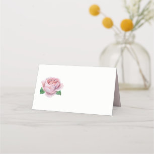 Blommigten rosa ros Watercolor Placeringskort