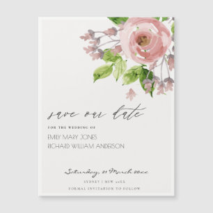 BLOMMIGTEN rosa WATERCOLOR SPARAR DATUMETS MAGNETI