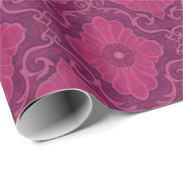 blommigten "Rubyblommor" arabesque mönster Presentpapper