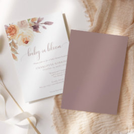 Blommigten Rustic Autumn Boho | Babyskor Inbjudningar