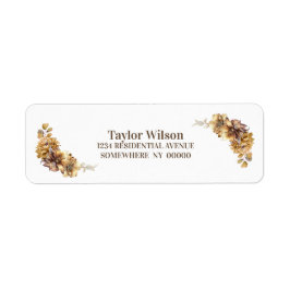 Blommigten Rustic Autumn Returadress Etikett