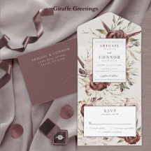 Blommigten Rustic Boho Marsala Cream