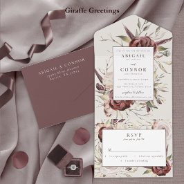 Blommigten Rustic Boho Marsala Cream