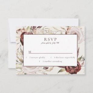 Blommigten Rustic Boho Marsala Cream OSA Kort