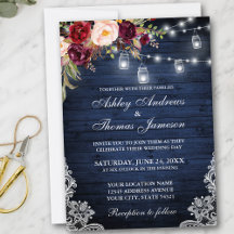 Blommigten Rustic Bröllop Blue Wood Ljus Burk Snör