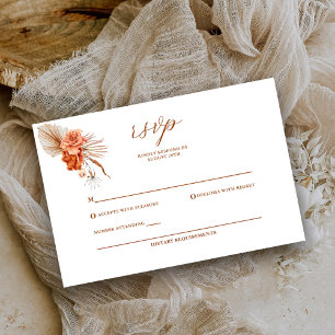 Blommigten Rustic Bröllop, brinnande Orange OSA Kort