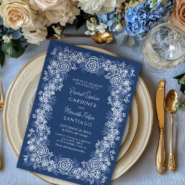 Blommigten Rustic Bröllop Inbjudningar