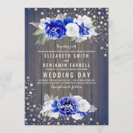 Blommigten Rustic Bröllop Inbjudningar