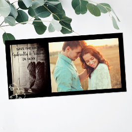 Blommigten Rustic Cowboy Boots Western Spara datum Spara Datumet