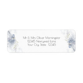 Blommigten Rustic Dusty Blue Ro Returadress Etikett