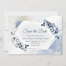 Blommigten Rustic Dusty Blue Watercolor
