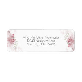 Blommigten Rustic Dusty Rosa ros Returadress Etikett