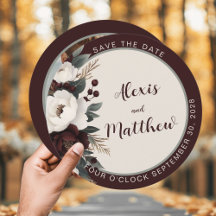 Blommigten Rustic Elegance Burgundy sparar datumet