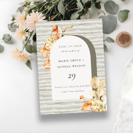 Blommigten Rustic Fall Pumpkin Arch Spara datumkor Tack Kort