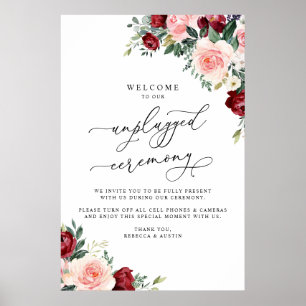 Blommigten Rustic Fall Unplugged Ceremony Bröllop Poster