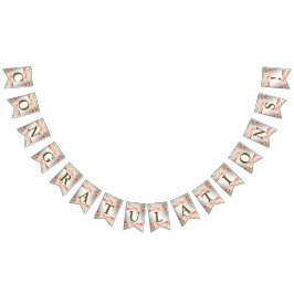 Blommigten Rustic för Bröllopsfest Peach Orange Vimplar