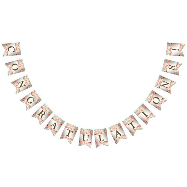 Blommigten Rustic för Bröllopsfest Peach Orange Vimplar (Alla)