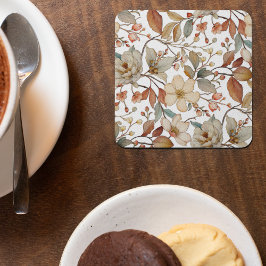 Blommigten Rustic Underlägg höstvattenfärg Papper Kvadrat