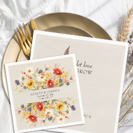 Blommigten Rustic Wildblomfärgad sommarhöst Pappersservett