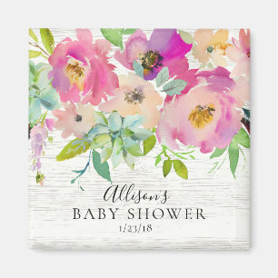 Blommigten Rustik Succulents Visar favoritmagnet Magnet